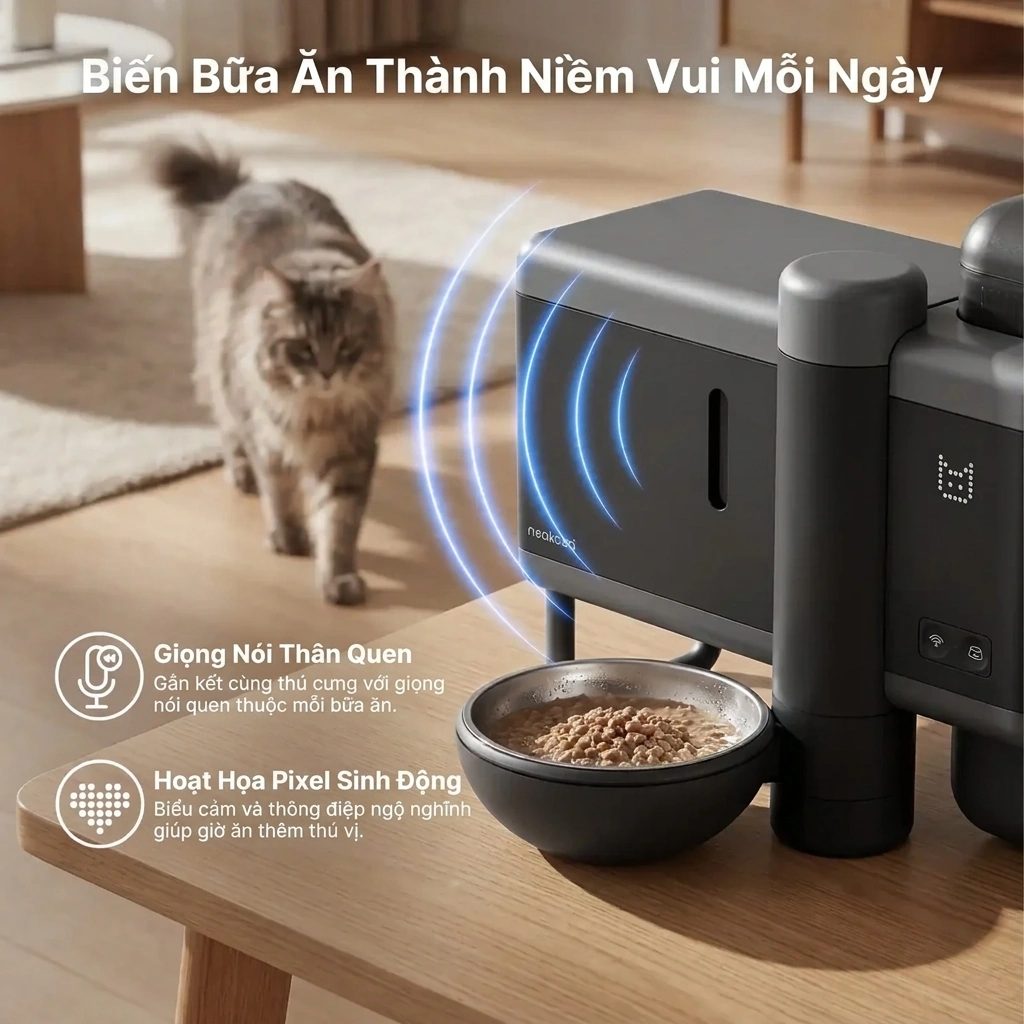 Máy cho mèo ăn thông minh Neakasa Riko thumbnail 5