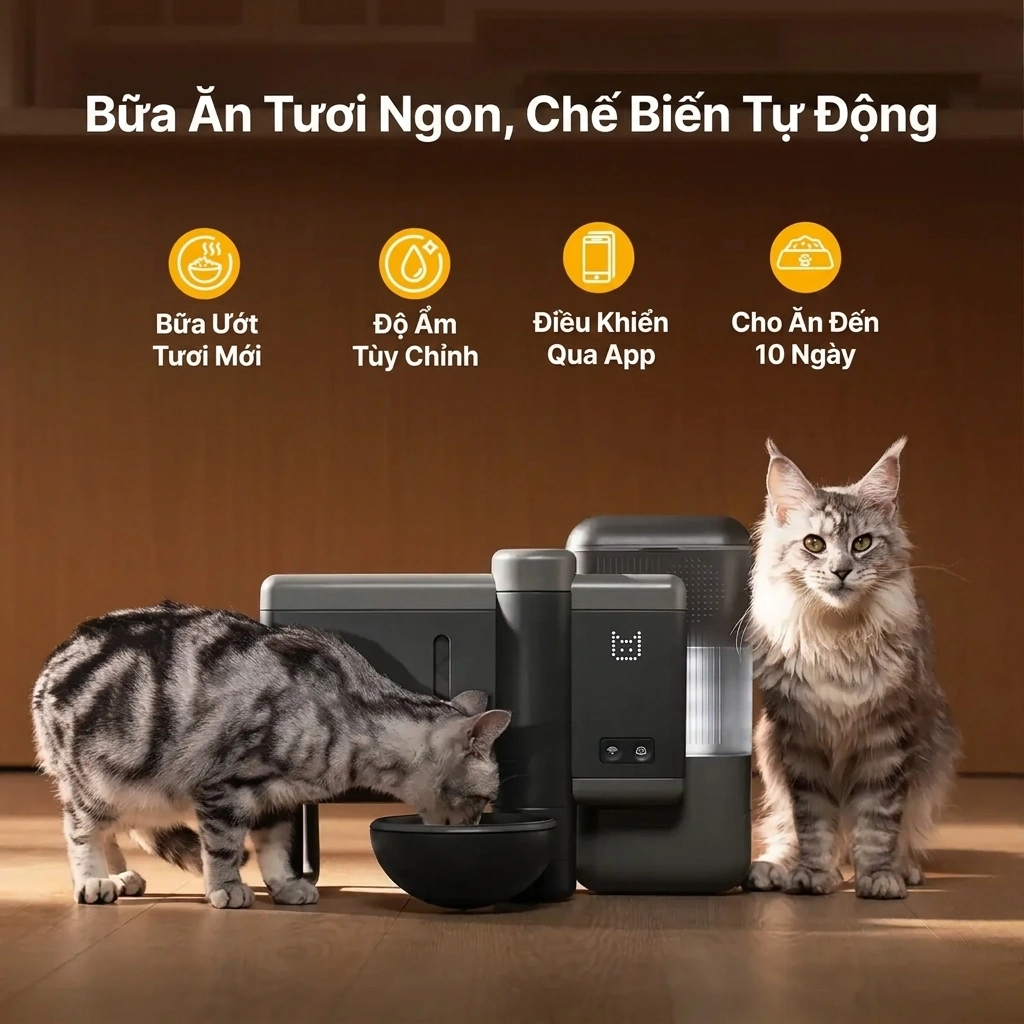 Máy cho mèo ăn thông minh Neakasa Riko thumbnail 13
