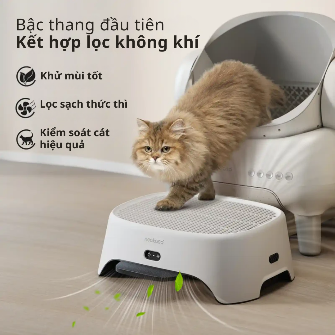 Bậc thang hứng cát Neakasa có tính năng lọc không khí, lọc lông và bụi từ thú cưng - Image 4