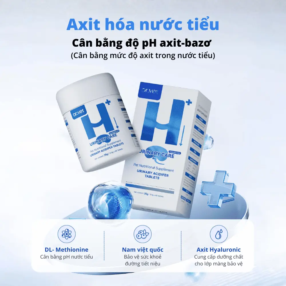 Viên tiết niệu cân bằng pH cho chó mèo Dr.Vet - xanh dương