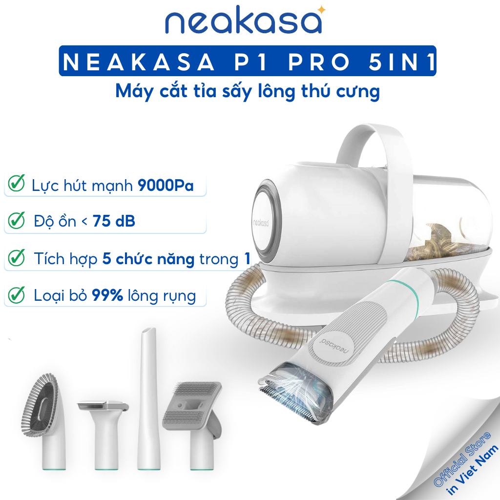 Máy cắt tỉa, chải và hút bụi lông chó mèo Neakasa thumbnail 2