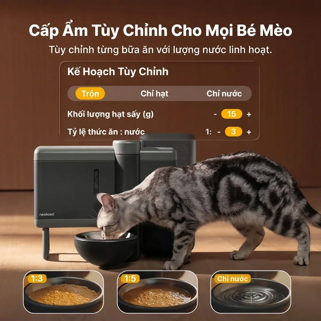 Máy cho mèo ăn thông minh Neakasa Riko thumbnail 11